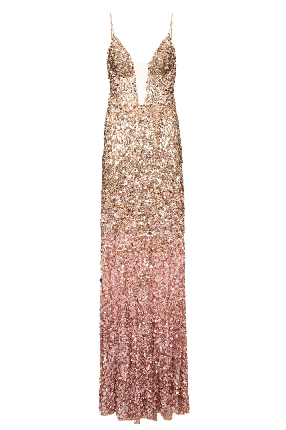 VESTIDO LONGO PAETÊ ROSA