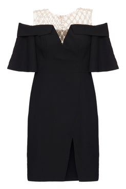 VESTIDO CURTO BUSTO PÉROLAS PRETO