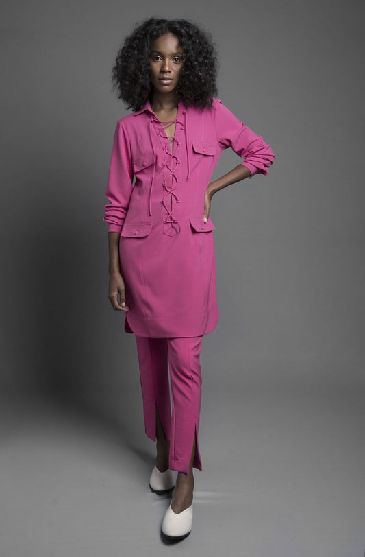 VESTIDO CORDÃO TRANÇADO PINK