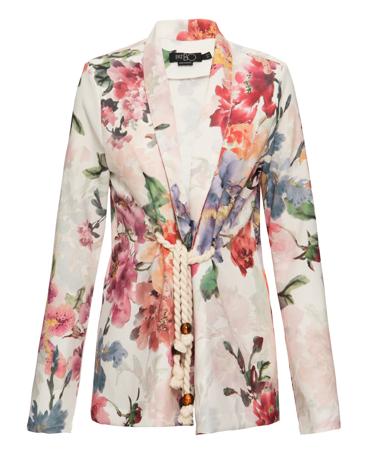Blazer estampado orquÃ­dea aquarelada off white