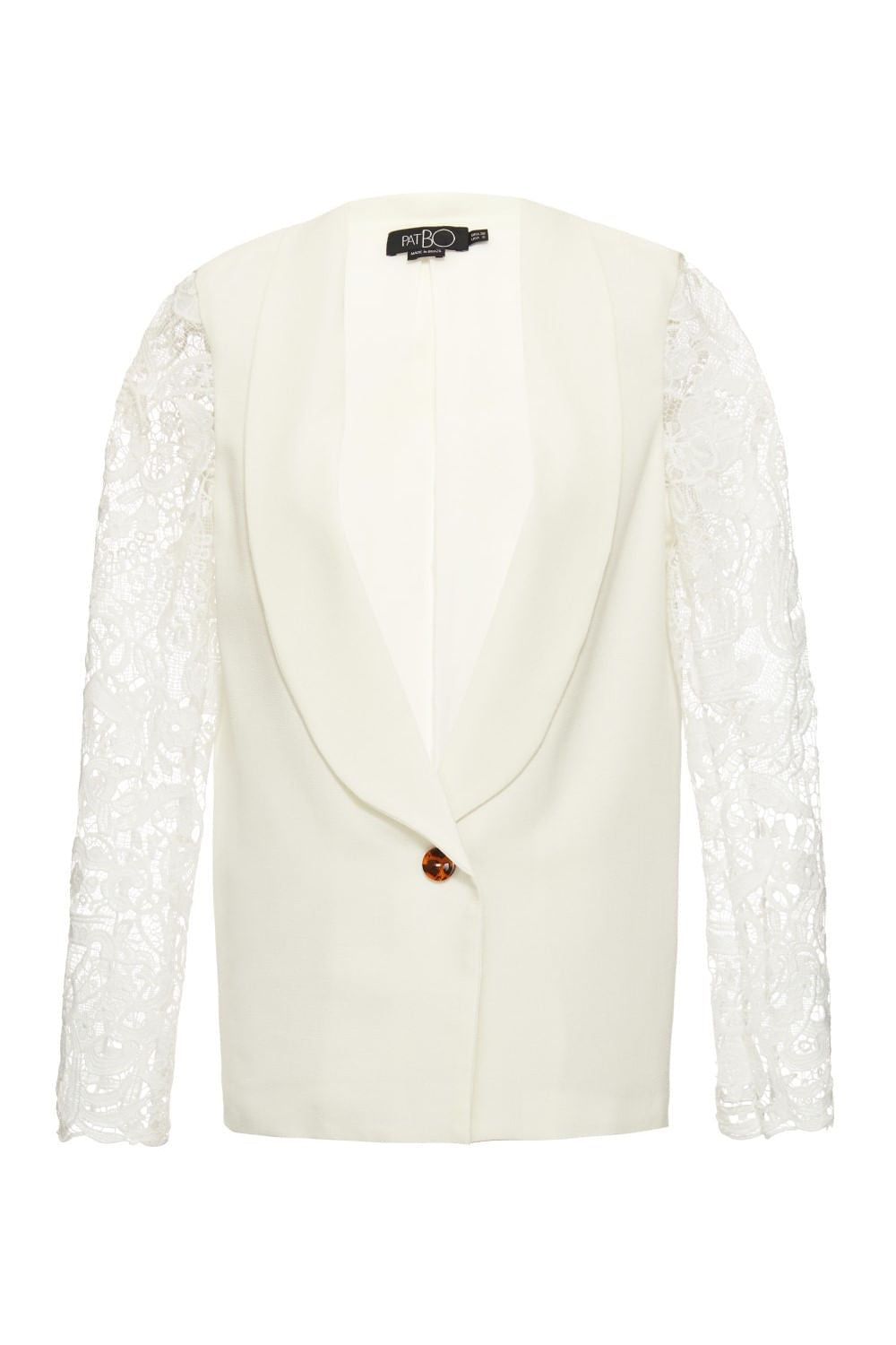 Blazer linho manga renda off white