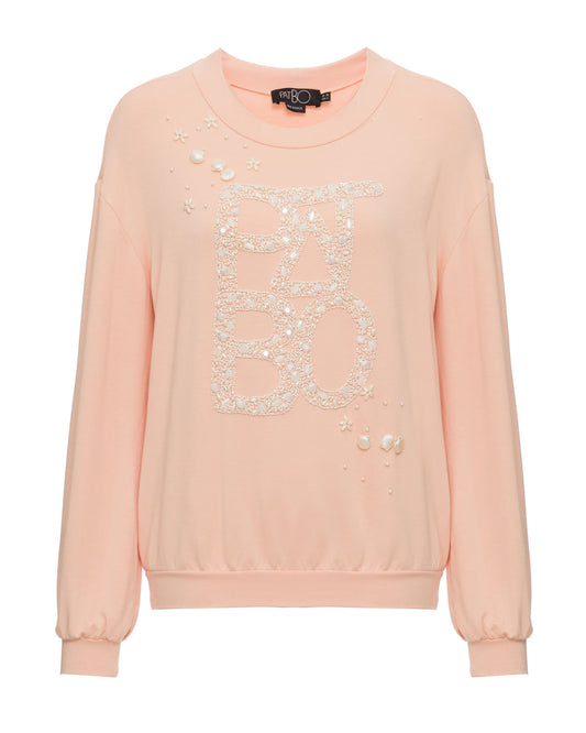 MOLETOM BORDADO  ROSA CLARO