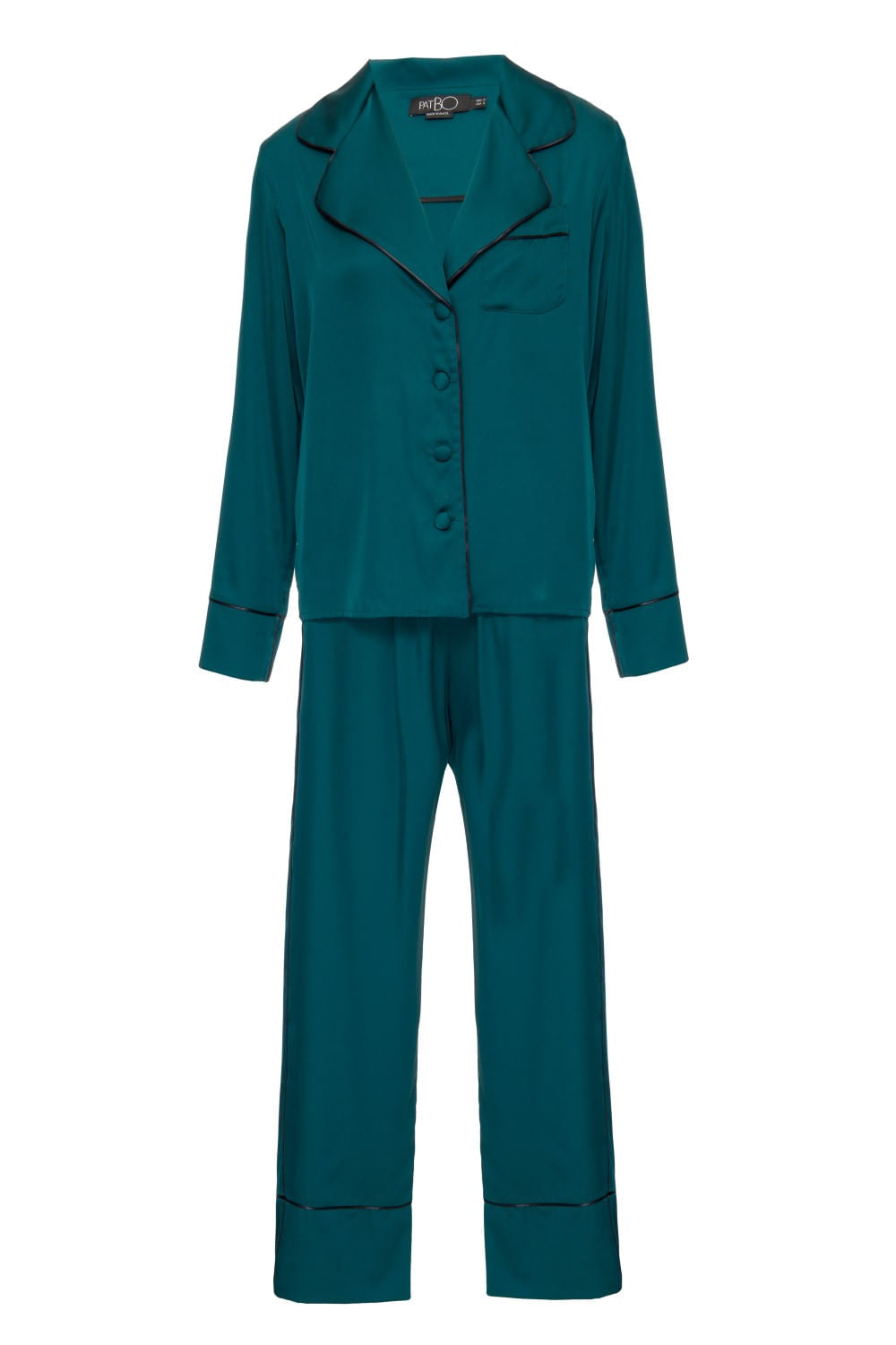 PIJAMA LONGO ACETINADO VERDE