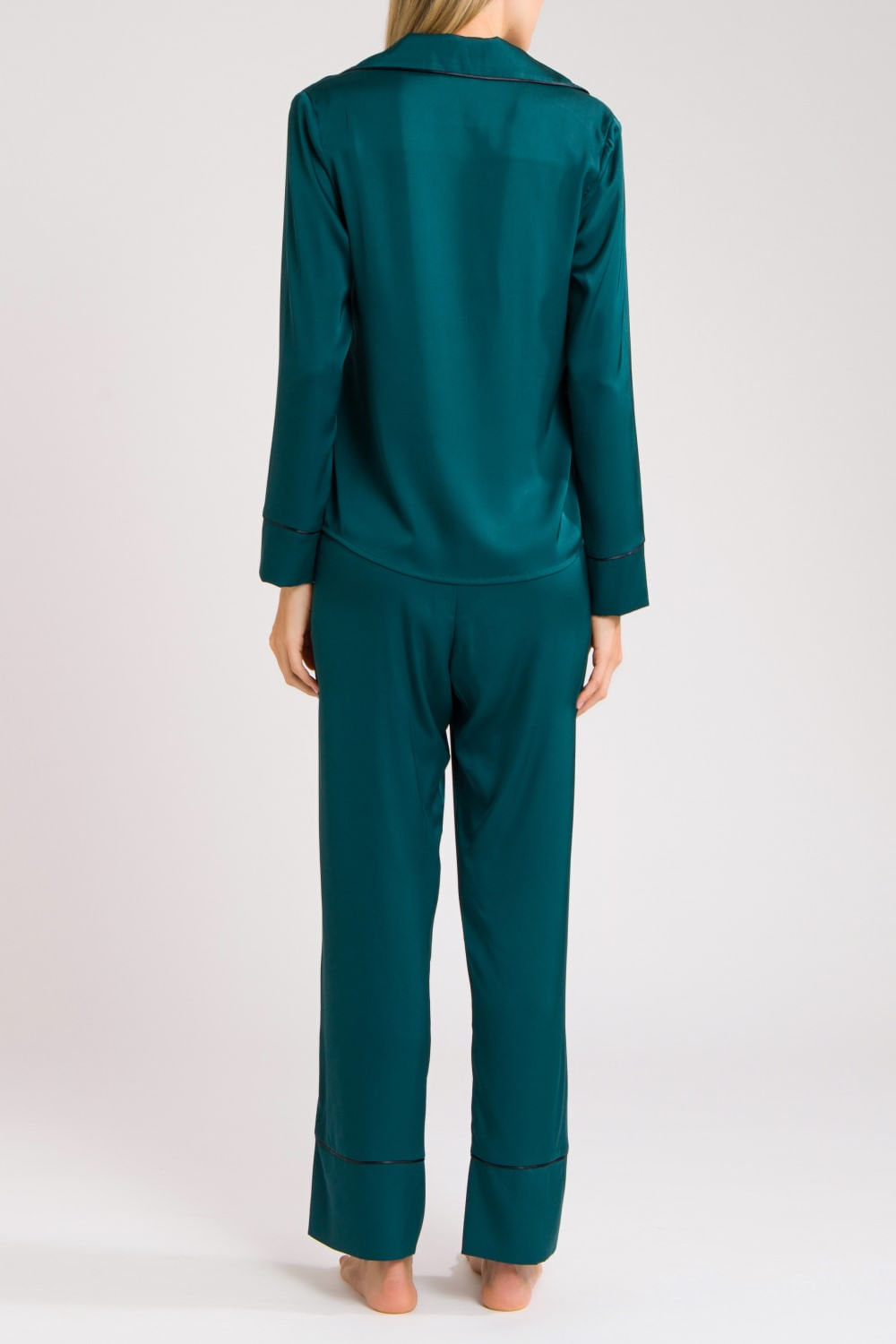 PIJAMA LONGO ACETINADO VERDE
