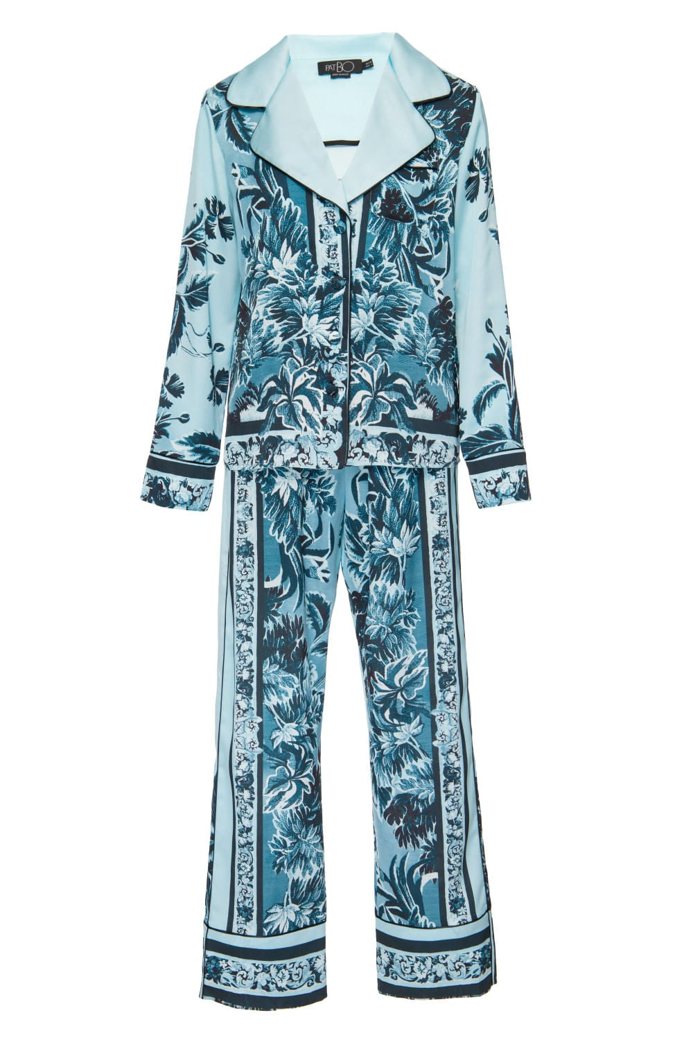 PIJAMA GILLY FLOWER LONGO ACETINADO VERDE