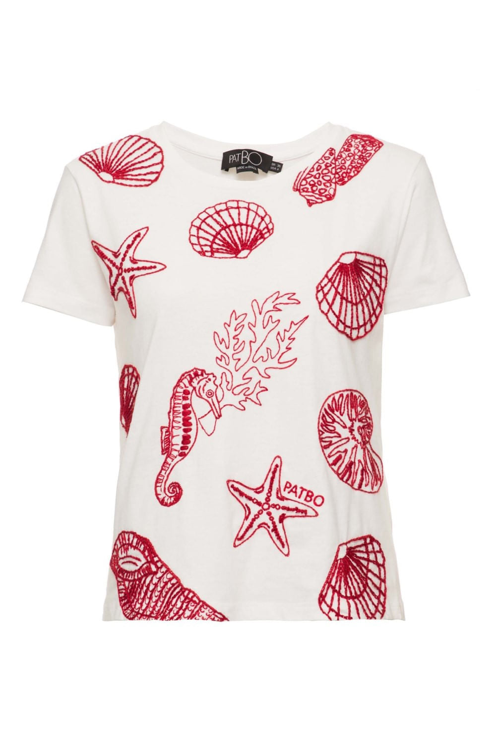 T-SHIRT BORDADA FUNDO DO MAR OFF WHITE