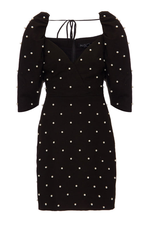 Vestido pÃ©rolas preto