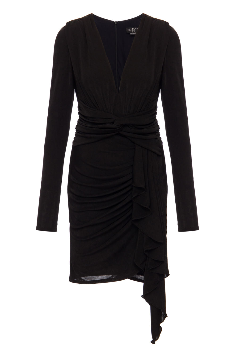 VESTIDO CURTO SAIA FRANZIDA PRETO