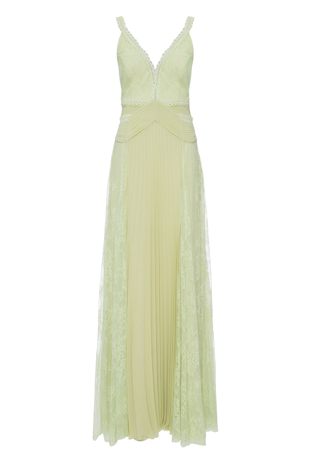 VESTIDO LONGO RENDA VERDE LIMAO