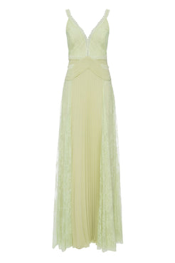 VESTIDO LONGO RENDA VERDE LIMAO