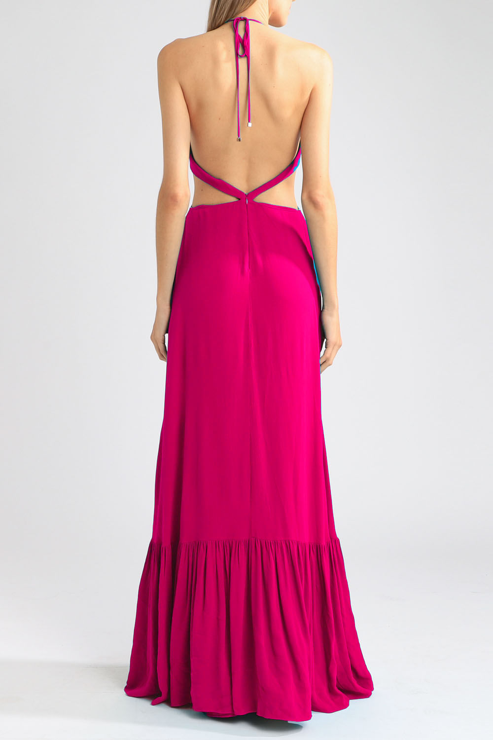 Vestido recortes argola pink