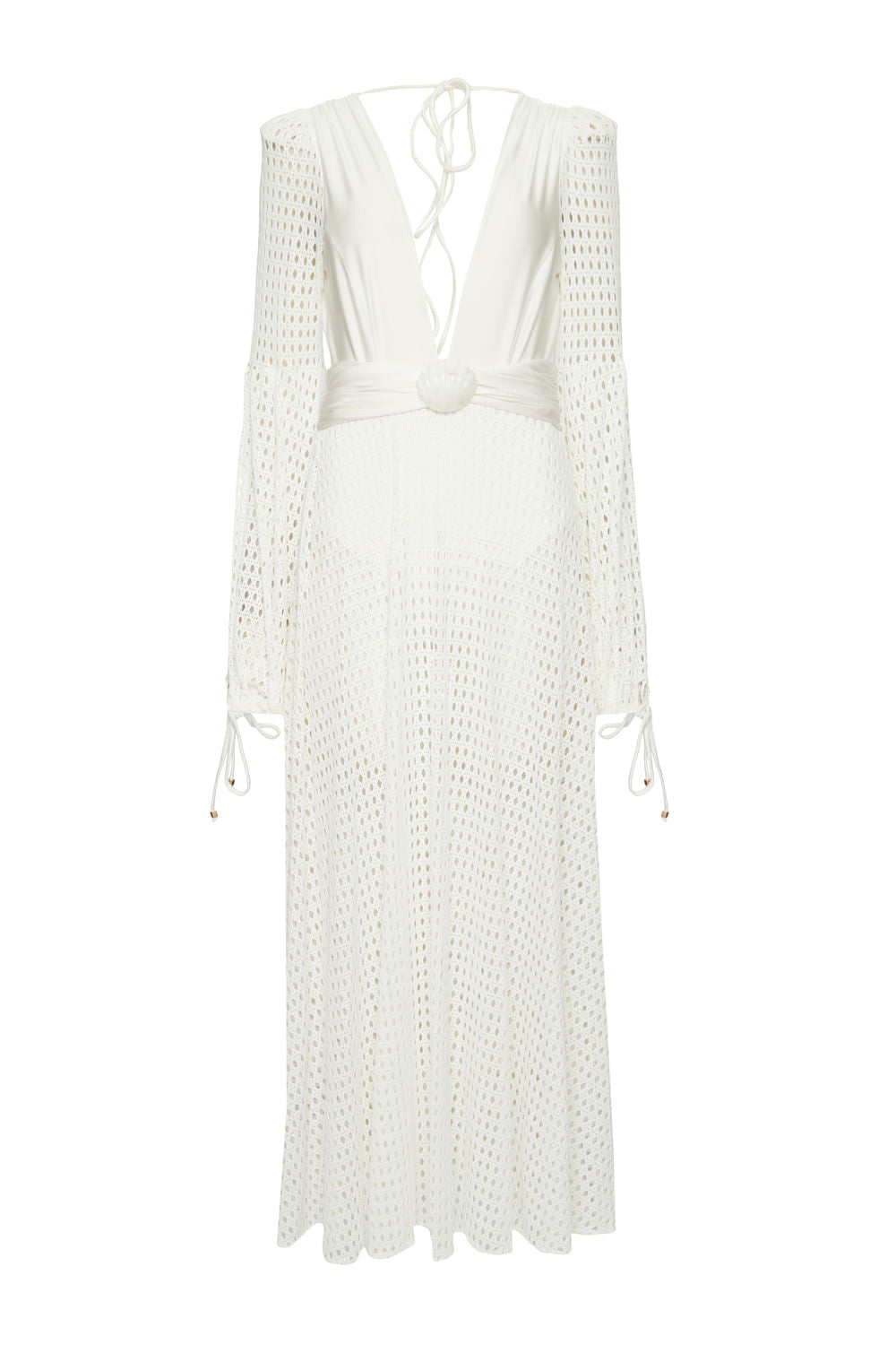 VESTIDO LONGO TELA CONCHA OFF WHITE