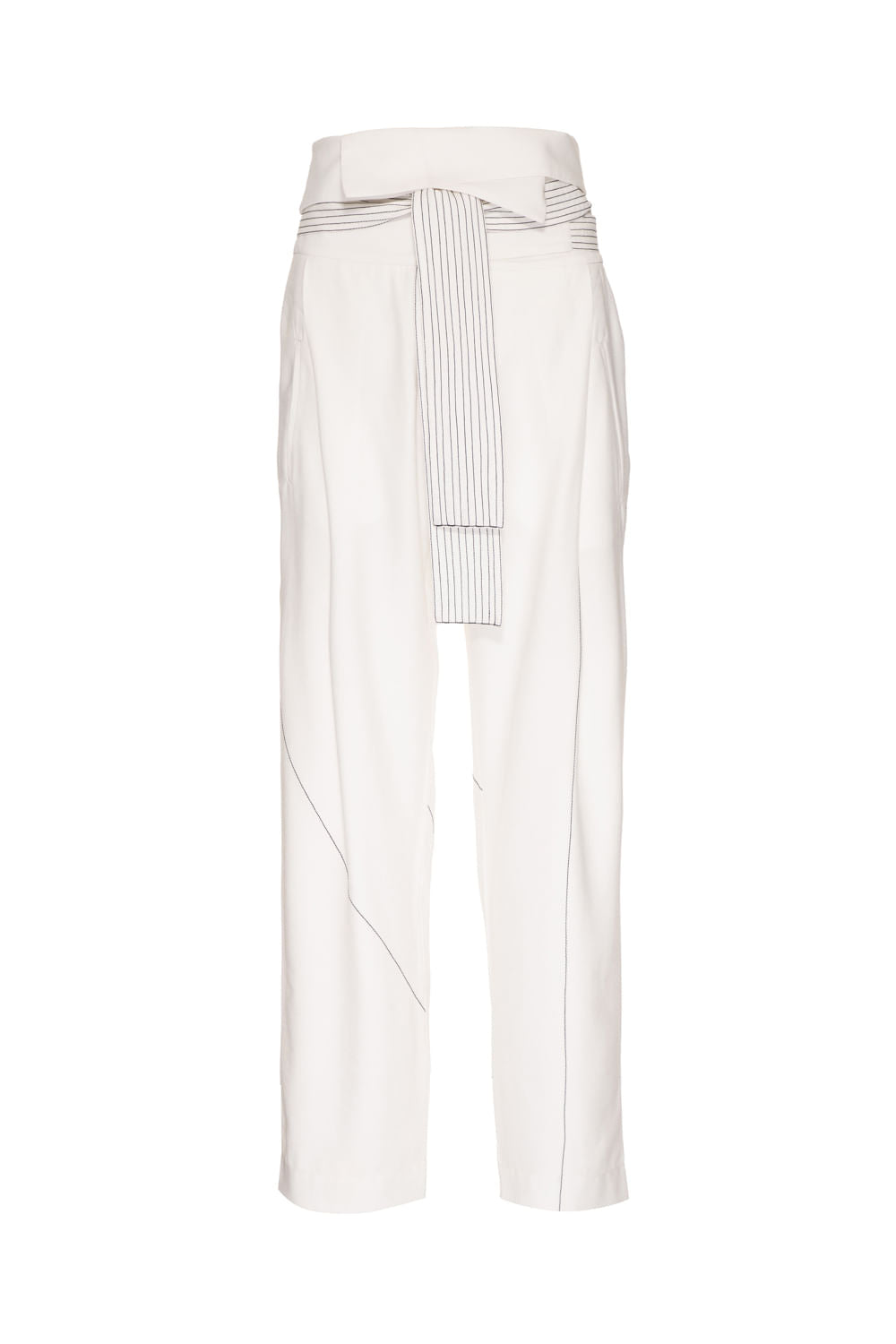 Calça pespontos faixa - ap03 off white