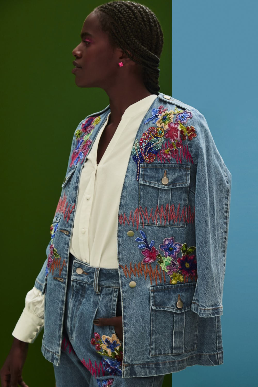 BLAZER BORDADO DENIM AZUL