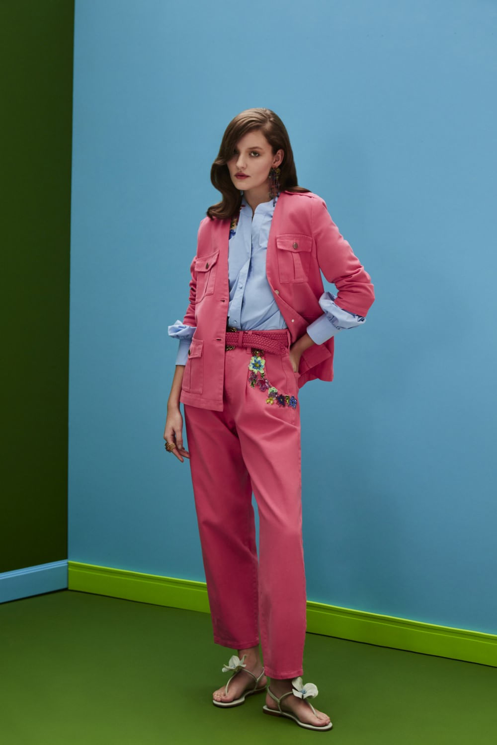 BLAZER BOLSOS COLOR DENIM ROSA