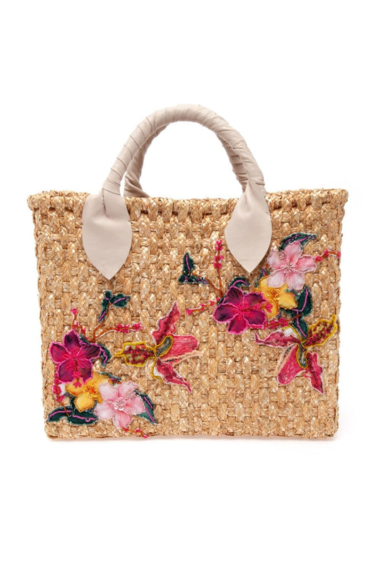 BOLSA PALHA HIBISCUS NATURAL