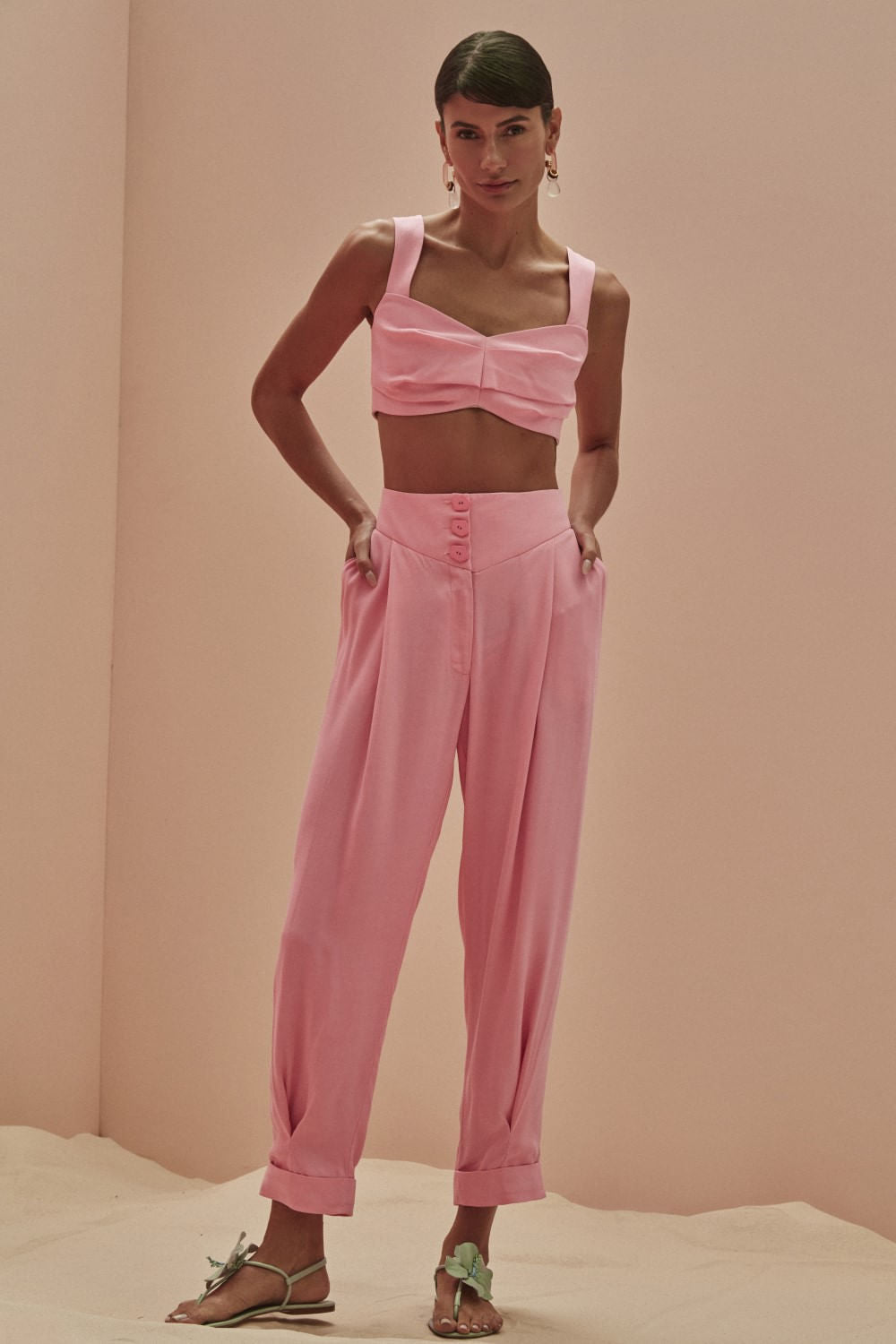 CALÇA CREPE 80´S ROSA