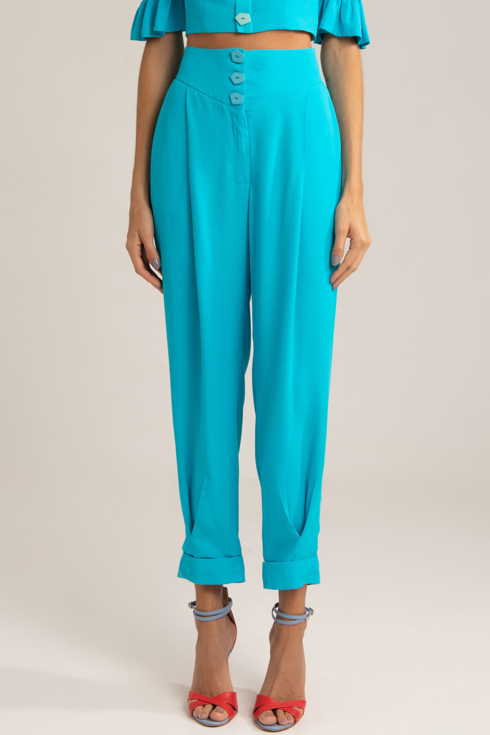 CALÇA CREPE 80´S AZUL