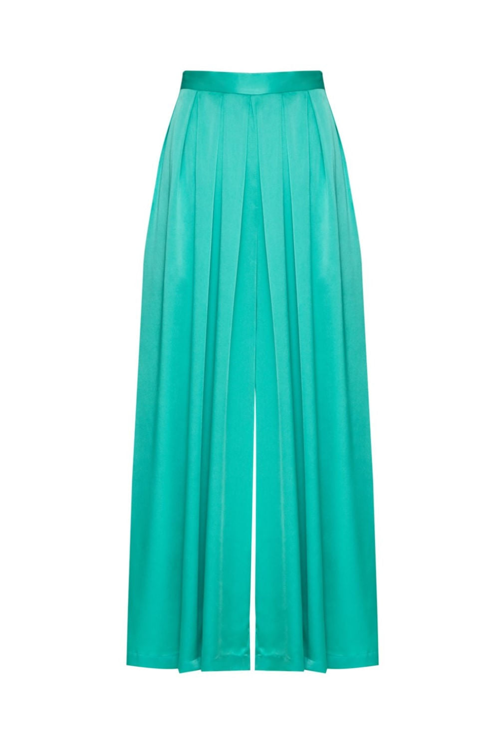 CALÇA AMPLA CETIM SLIP AZUL