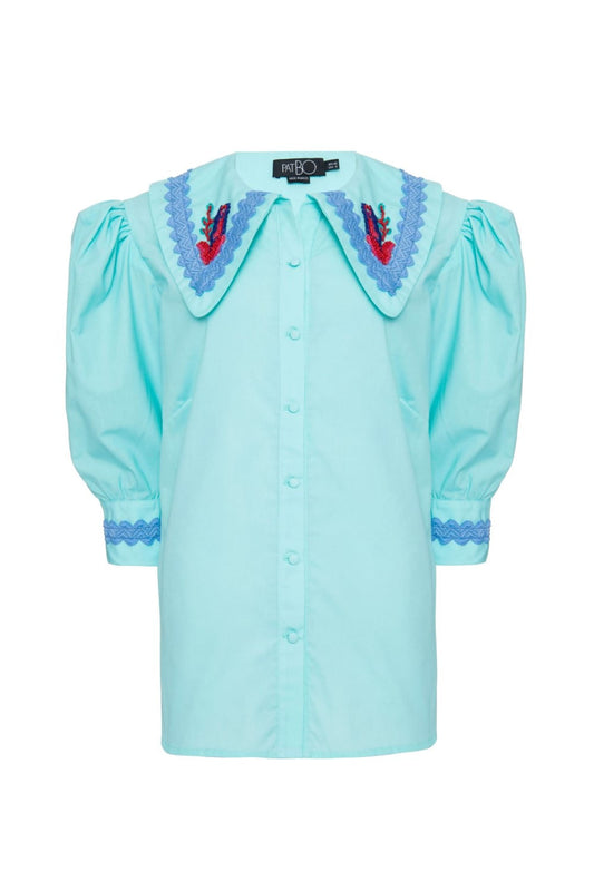 CAMISA TRICOLINE RETRÔ AZUL CLARO