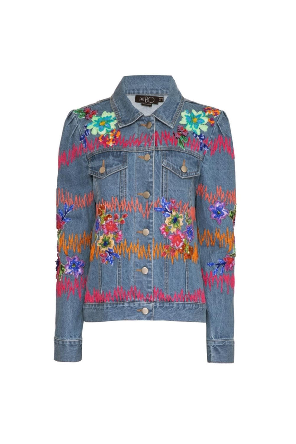 Jaqueta bordada denim jeans