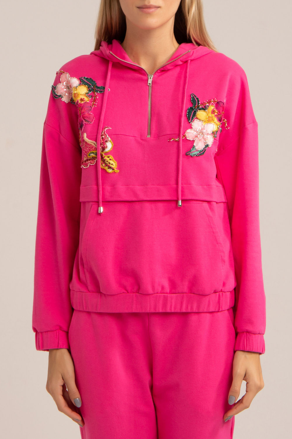 Casaco bordado dreams pink