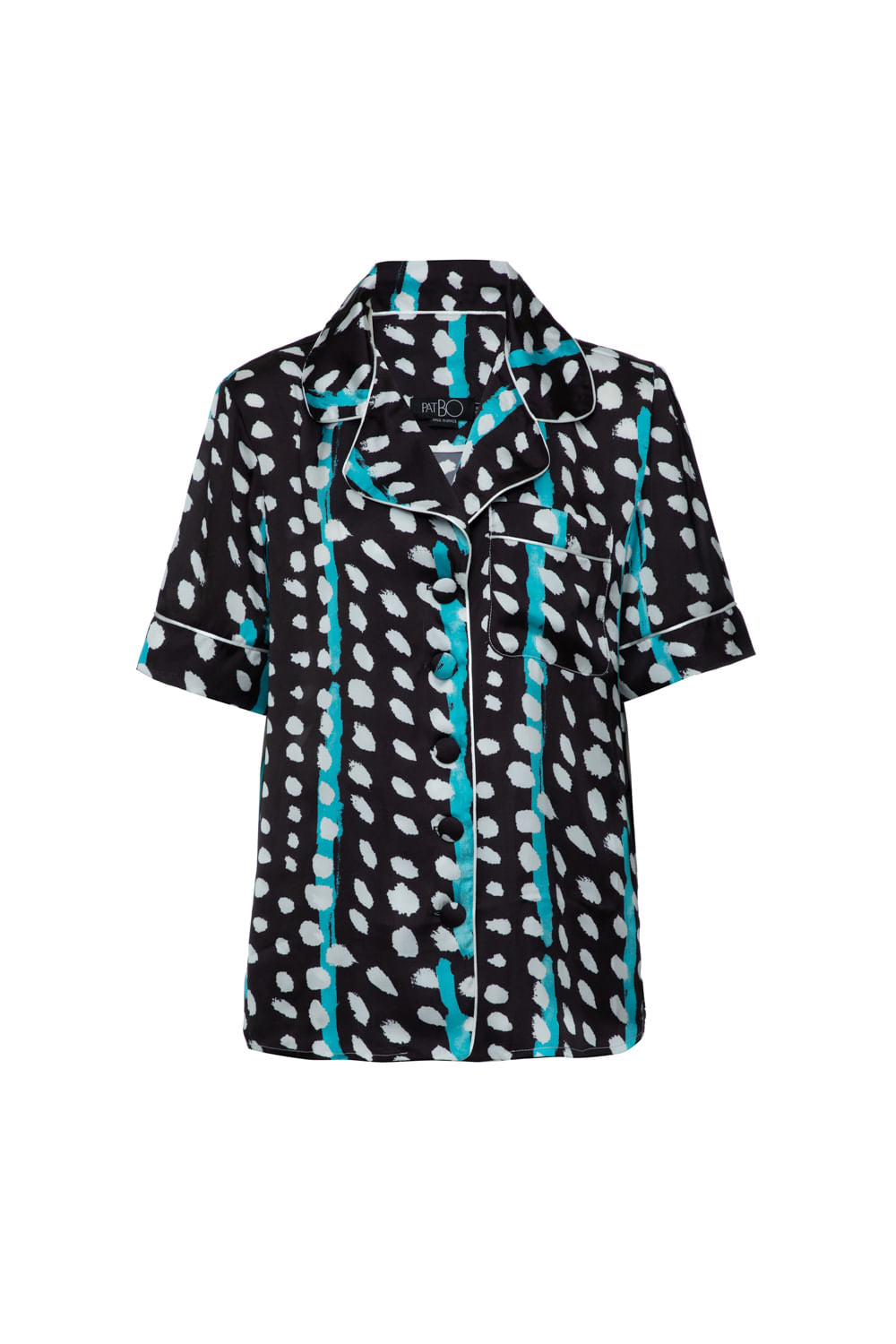 PIJAMA CURTO DOTS STRIPES PRETO