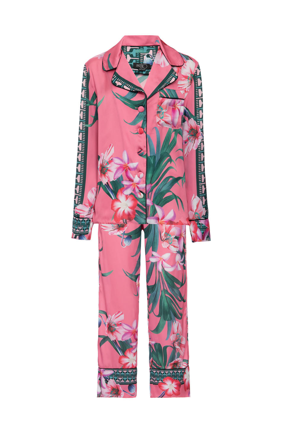 Pijama longo poppy flower pink