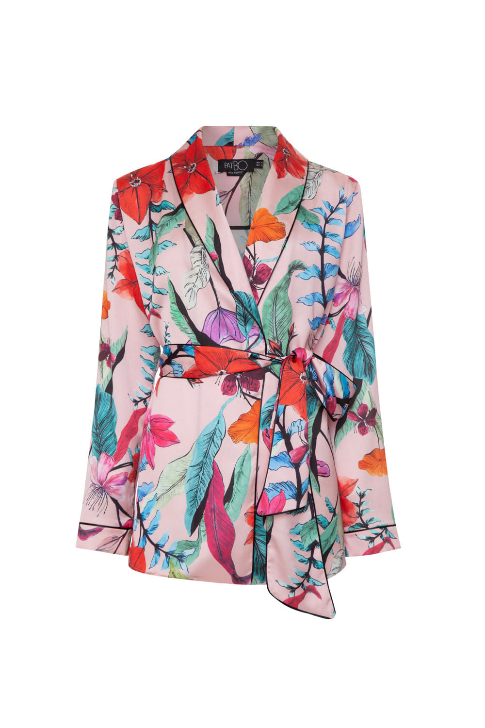 PIJAMA LONGO COM KIMONO PATBO V22 ROSA