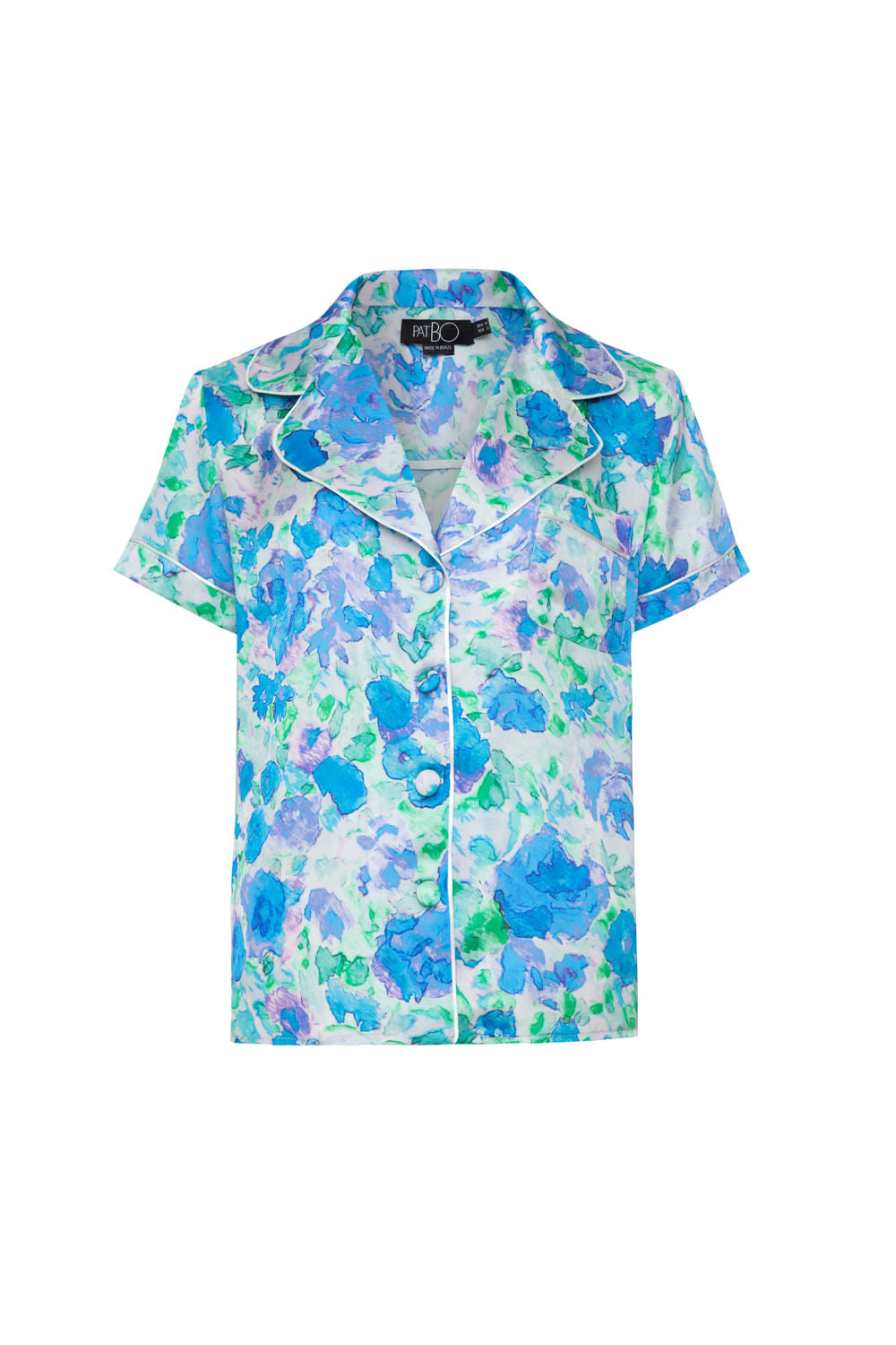 Pijama curto roses mari saad azul