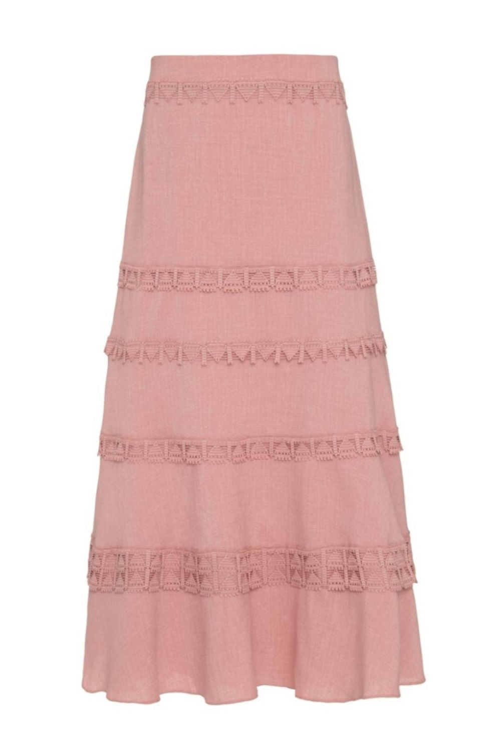 Saia mídi minimal rosa