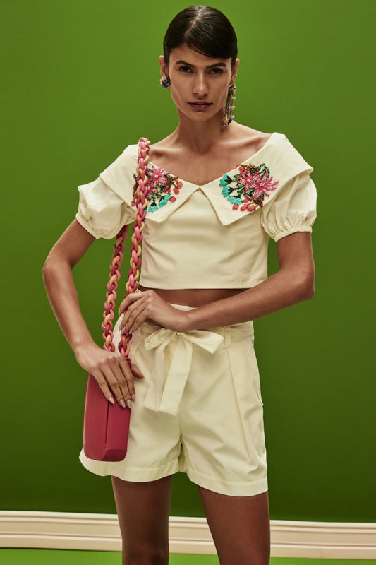 SHORT CLOCHARD TRICOLINE RETRÔ OFF WHITE
