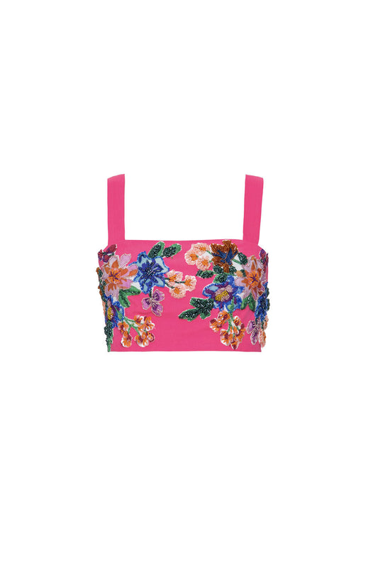 Top bordado disco pink