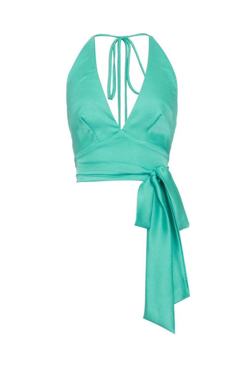 TOP FRENTE ÚNICA CETIM SLIP AZUL