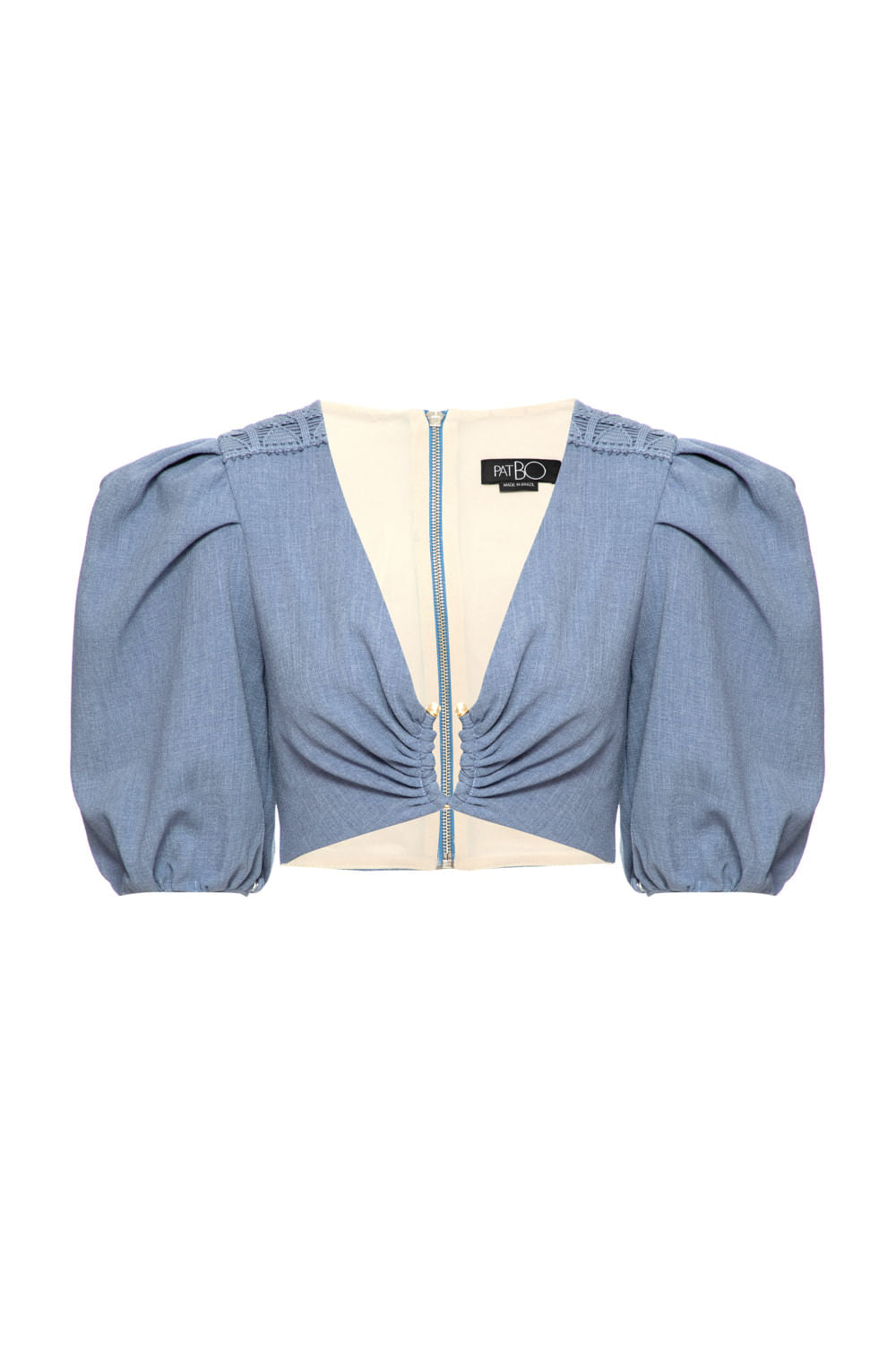 TOP PÉROLAS MINIMAL AZUL