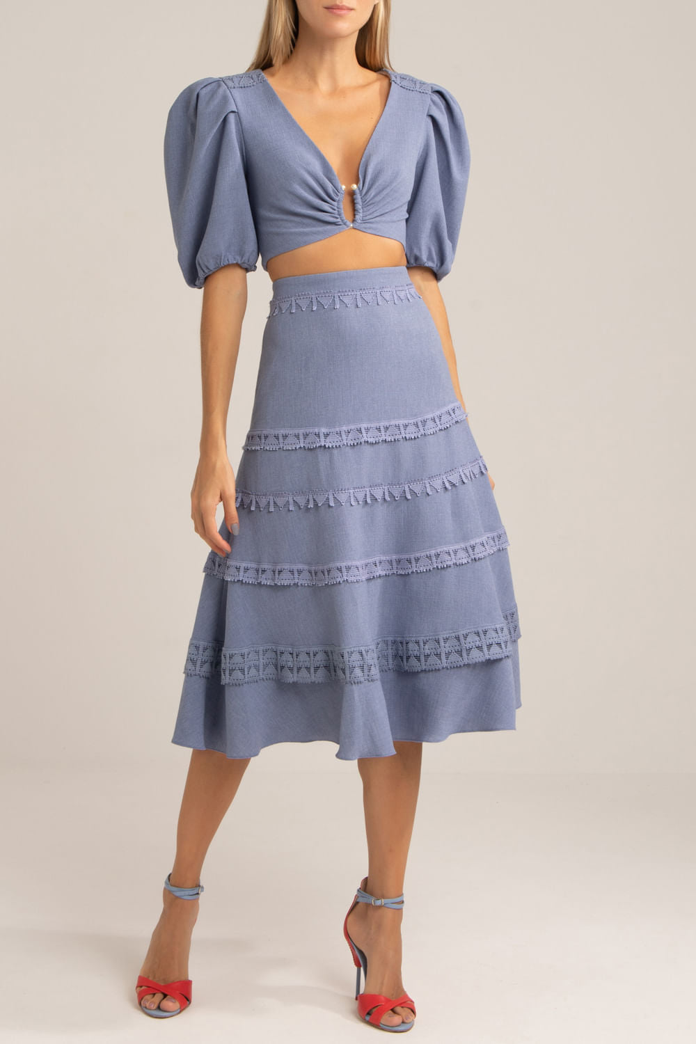 TOP PÉROLAS MINIMAL AZUL