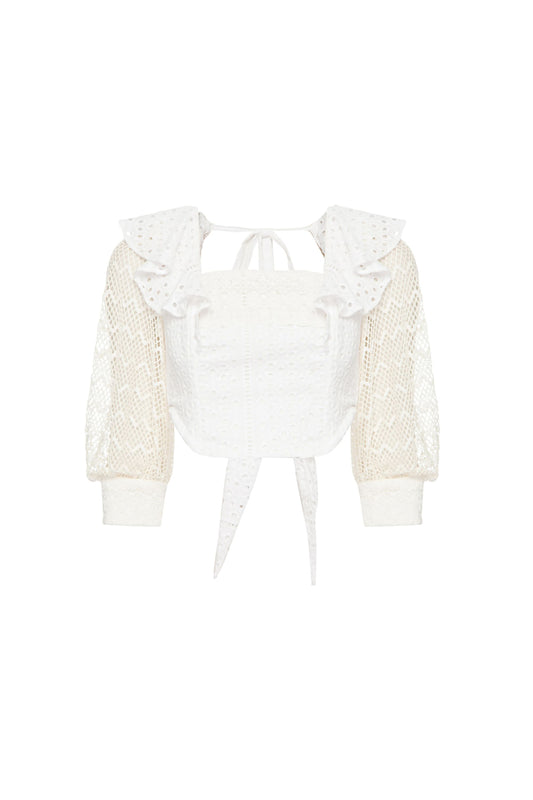 TOP CROPPED ESTRUTURADO LAISE BRANCO