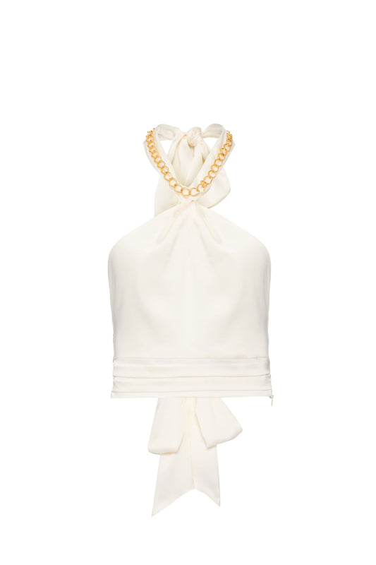 TOP CORRENTE CETIM SLIP OFF WHITE