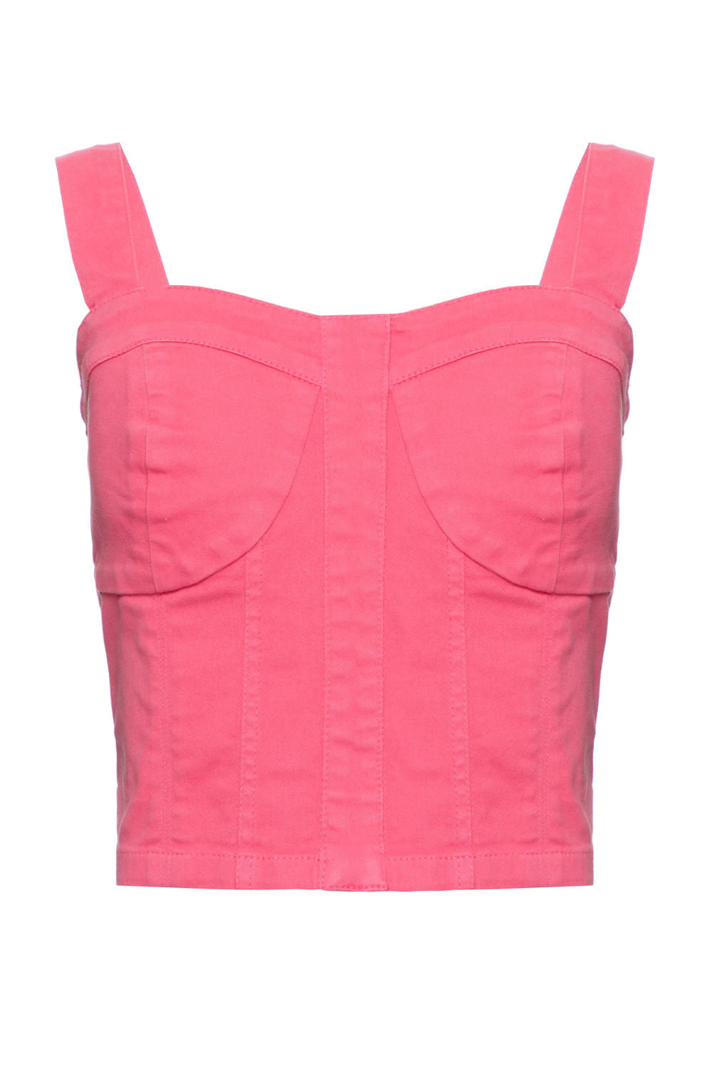 TOP CROPPED COLOR DENIM ROSA