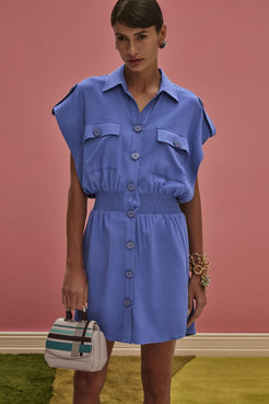 VESTIDO CURTO LASTÉX DISCO AZUL