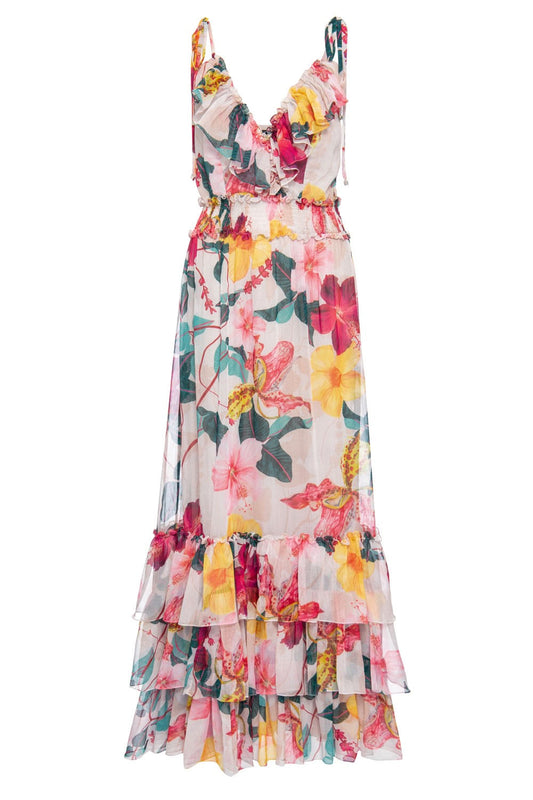 VESTIDO LONGO HIBISCUS OFF WHITE
