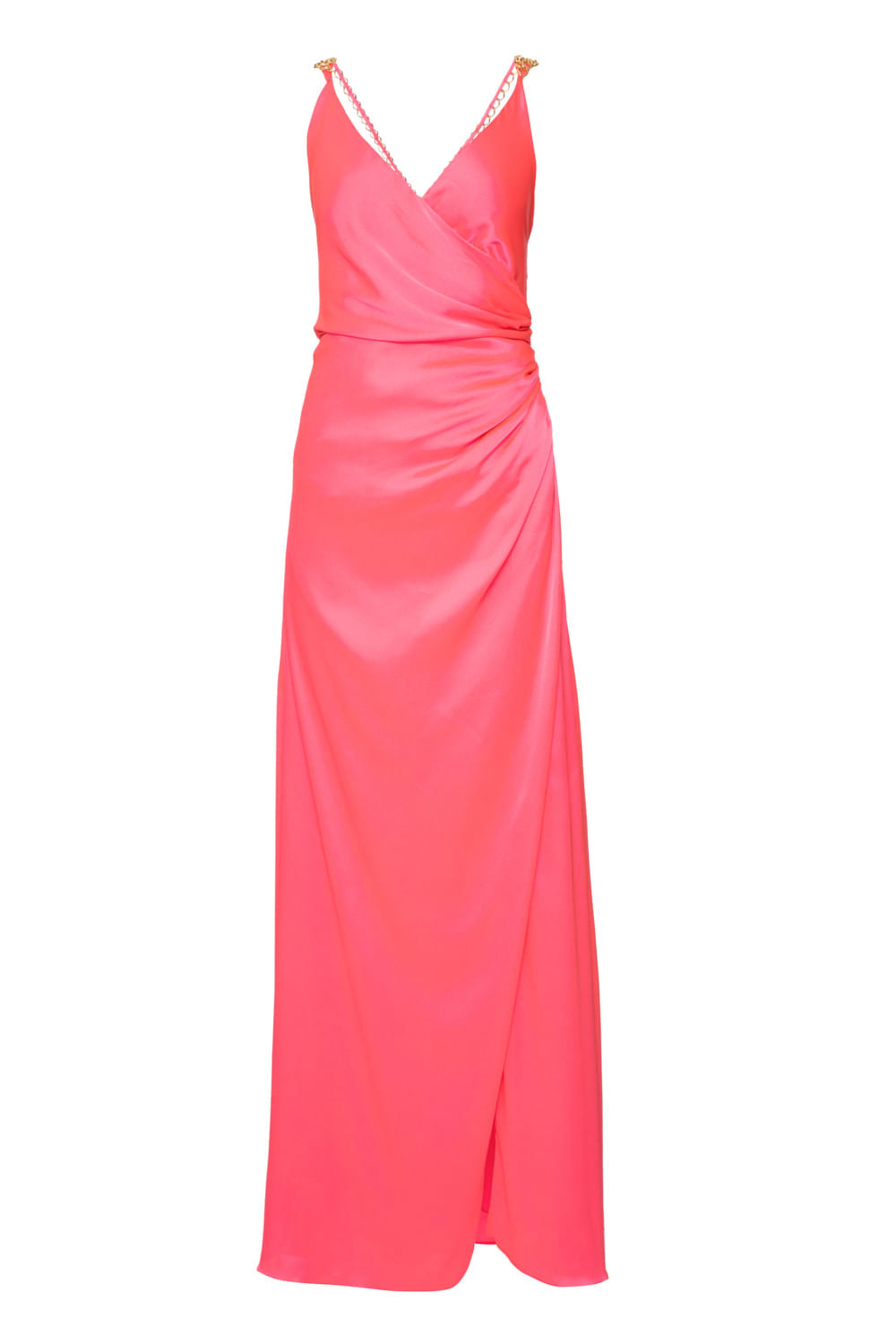 VESTIDO LONGO CORRENTE CETIM SLIP PINK