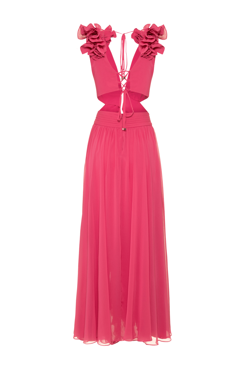 VESTIDO LONGO FERRAGEM CHIFFON BLOOMING PINK CLASSIC