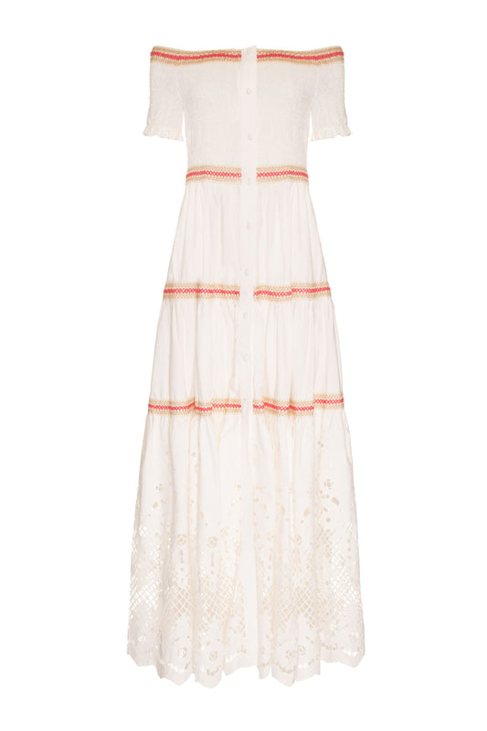 VESTIDO LONGO LAISE BARRADA OFF WHITE