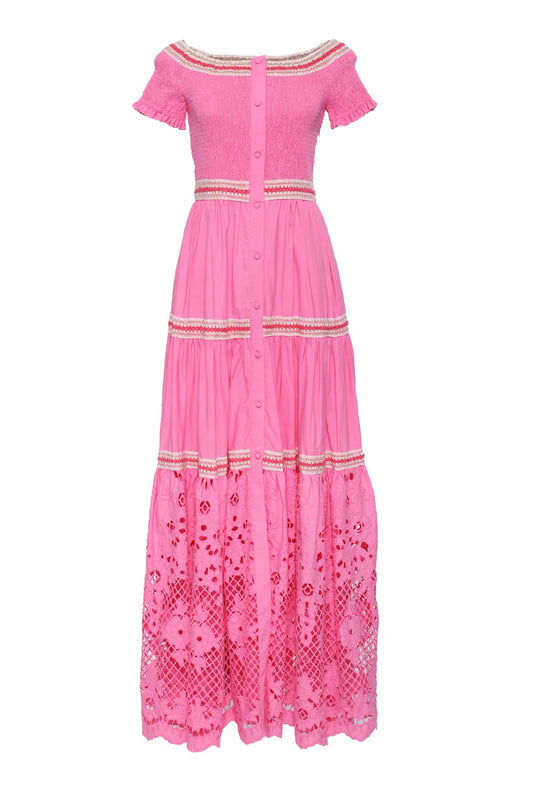 VESTIDO LONGO LAISE BARRADA PINK