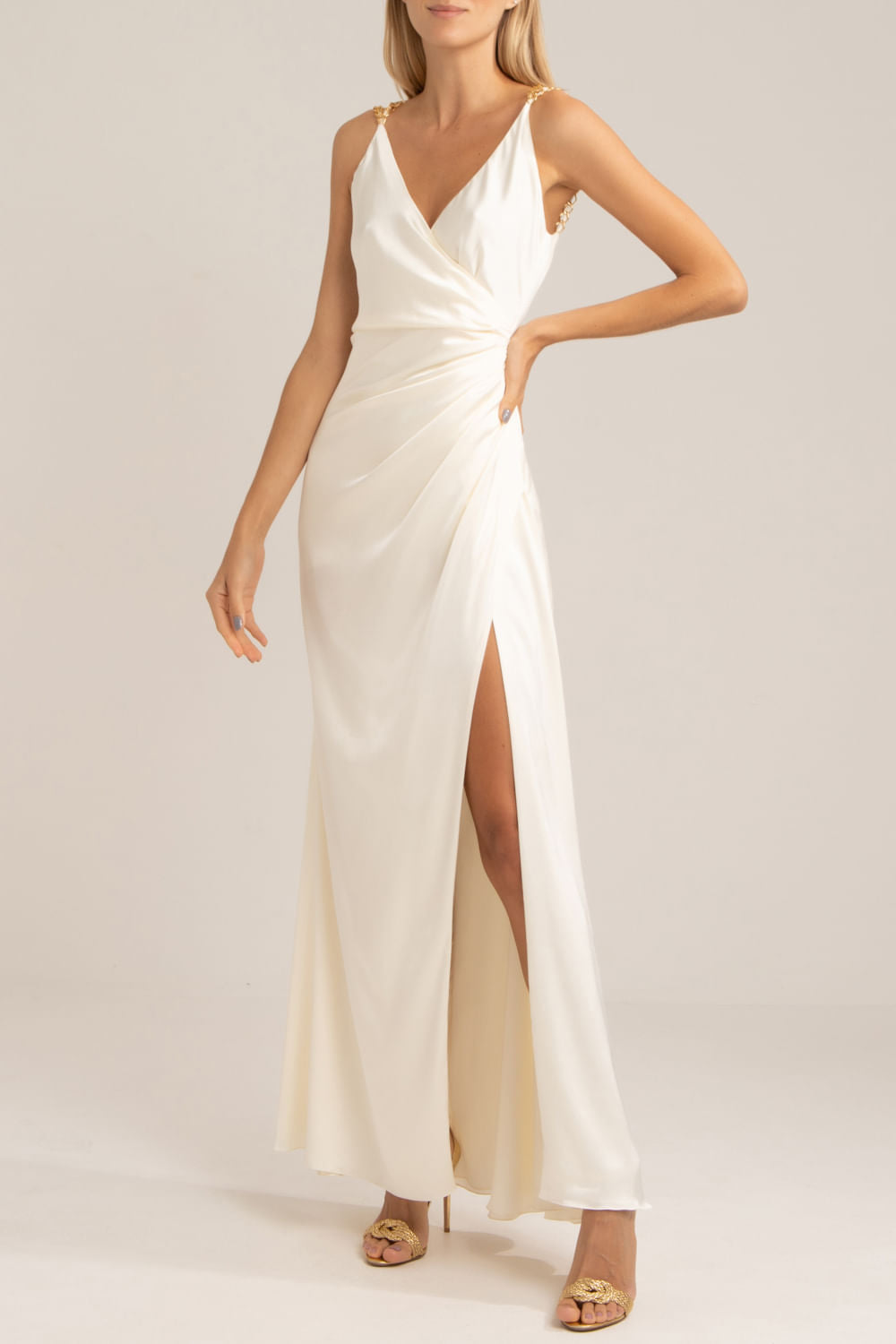 VESTIDO PATBO V22 REVEILLON OFF WHITE