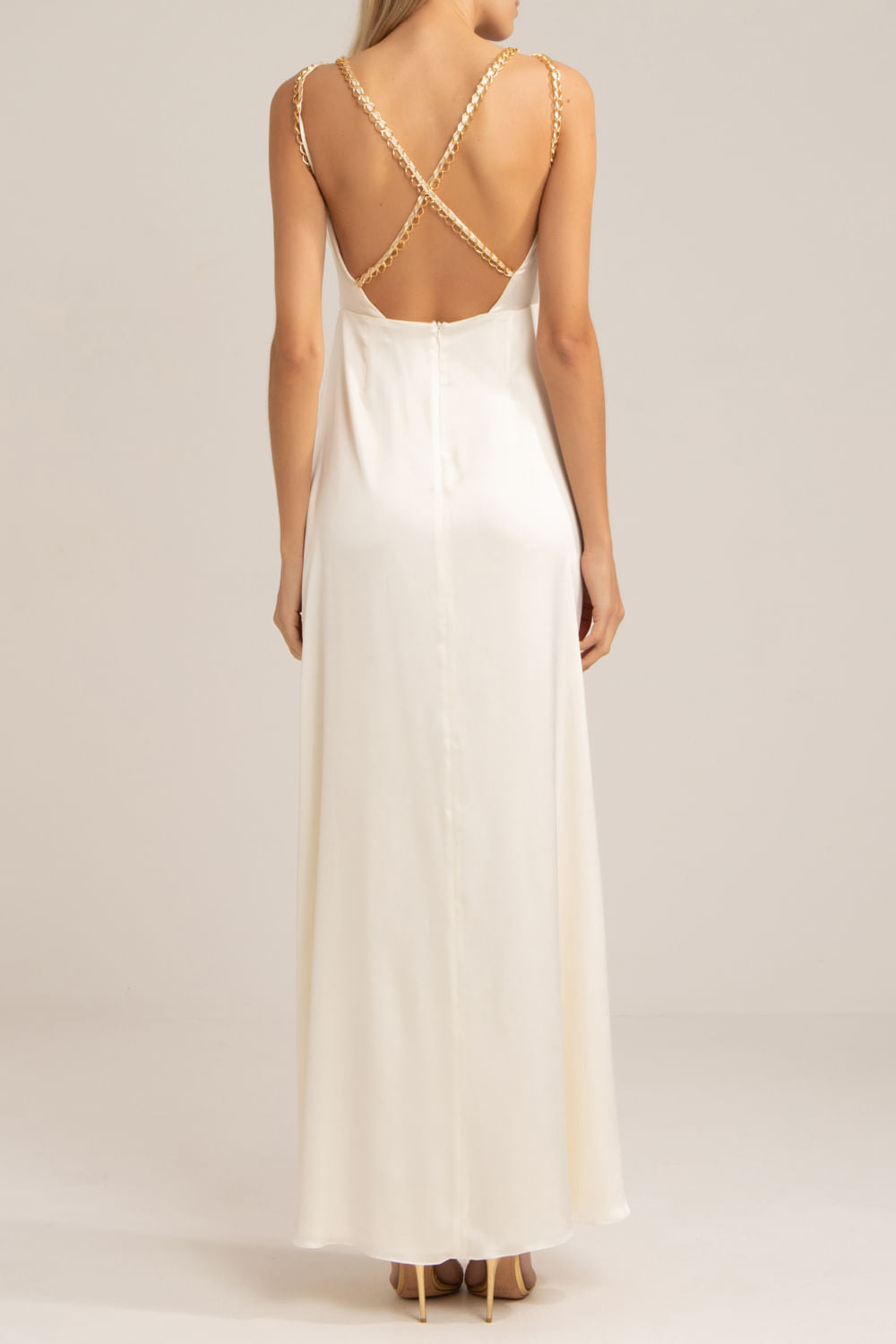 VESTIDO PATBO V22 REVEILLON OFF WHITE