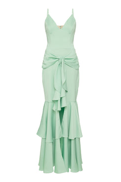 VESTIDO PATBO V22 VERDE CLARO
