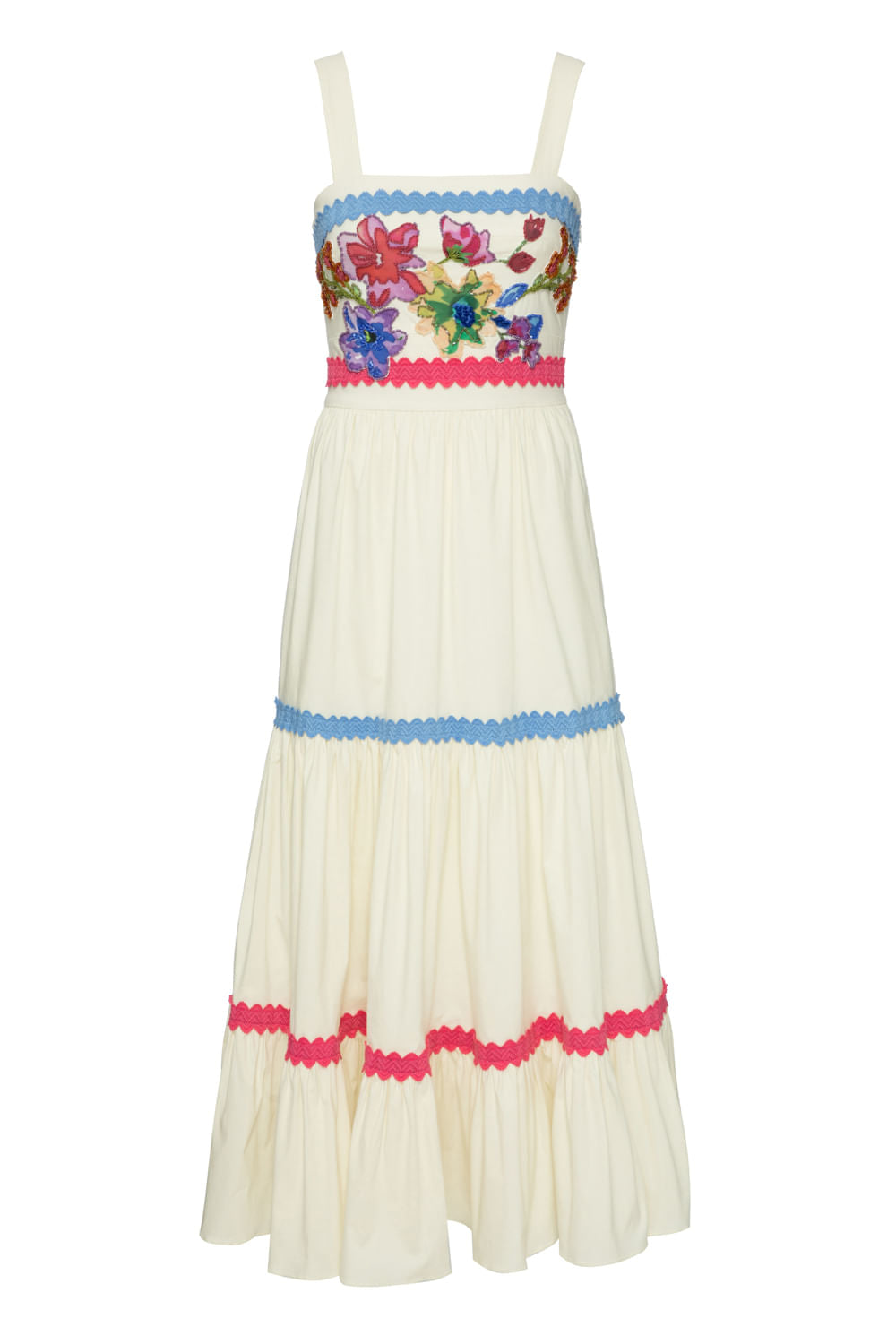 Vestido fita tricoline breeze off white