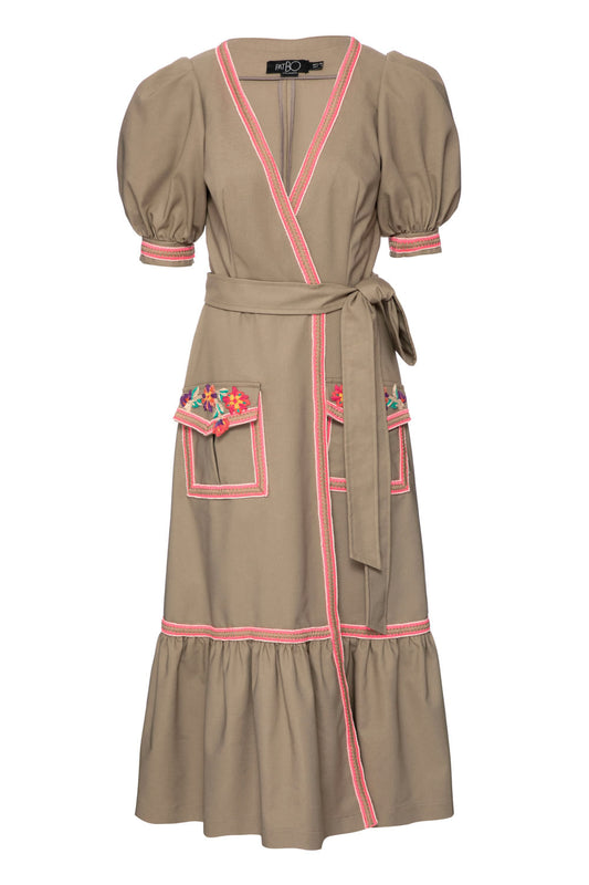 VESTIDO MÍDI ELETRIC BEGE